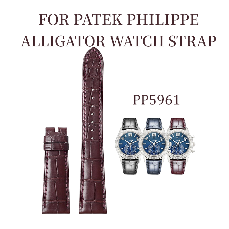 Fits Patek Philippe 5961 /6000/watch strap ALLIGATOR strap