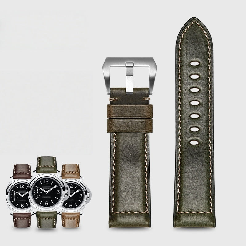 Genuine Leather Watch Strap for Men, Fits Panerai Luminor 44mm, PAM441, Original Quality Cowhide