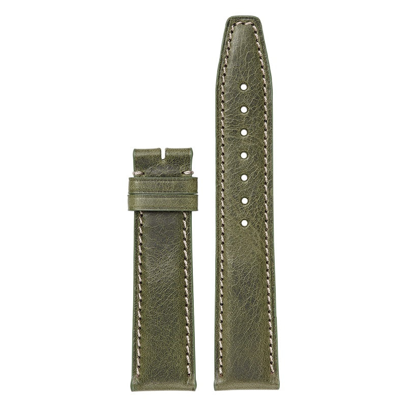 Genuine leather watch strap for IWC and Omega, men's vintage style, 20mm crazy horse leather, also fits Tissot and Longines
