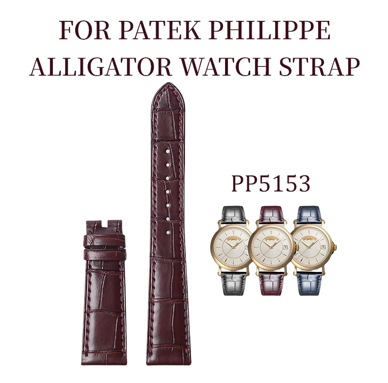 Fits Patek Philippe 5153/5159 /5172g/5207p/watch strap ALLIGATOR strap