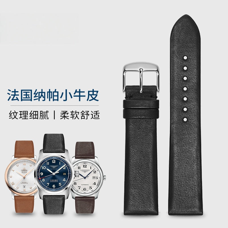 Genuine leather watch strap for men and women, thin top layer cowhide, fits Tissot, DW, Omega, Armani, Longines, IWC