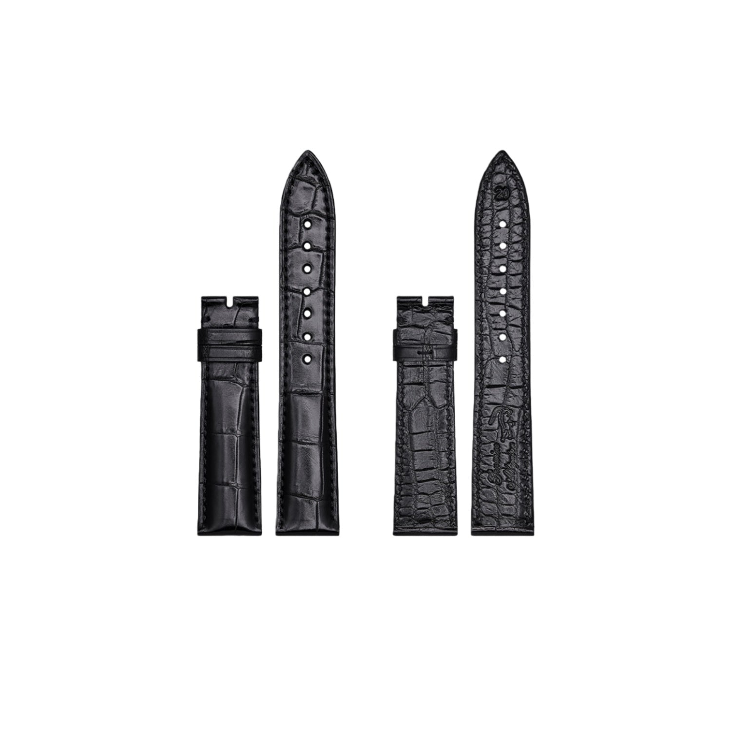 Double Sided Genuine Alligator Leather Watch Band, Unisex Replacement Strap for Vacheron Constantin, Longines, Rolex, Omega, Piaget