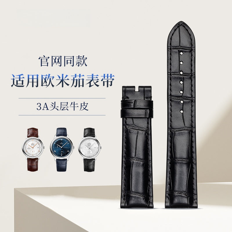 Genuine Leather Watch Strap for Men and Women, Original Quality, Fits Omega De Ville, Seamaster 300, Speedmaster