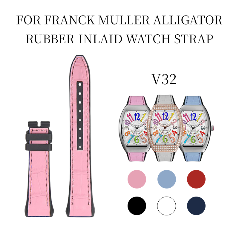 Fits Franck Muller V32 ALLIGATOR strap with rubber insert