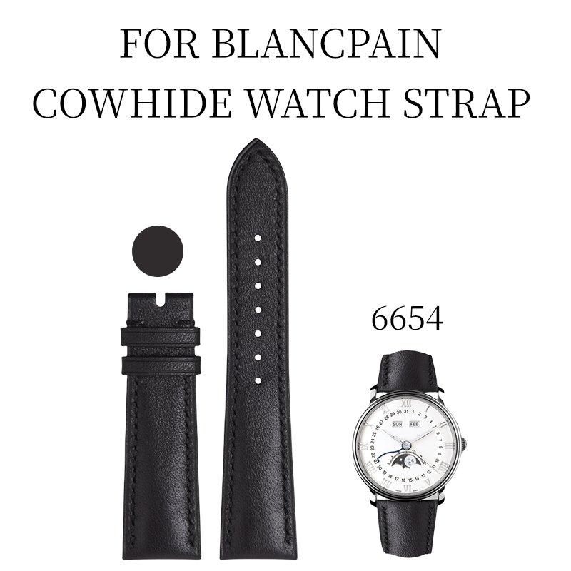 Fits Blancpain 6654 calfskin watch strap