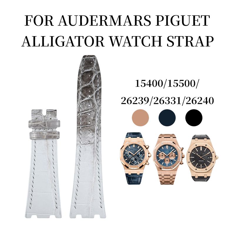 Fits Audemars Piguet 15400 15500 26239 26331 Watch Straps - ALLIGATOR Leather Watch Strap