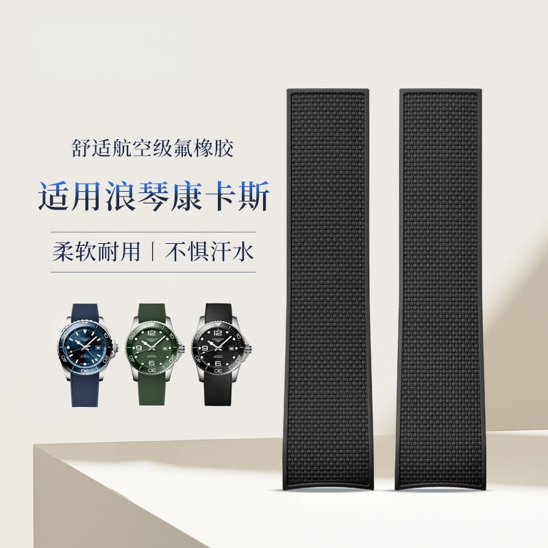 Rubber Watch Strap for Longines HydroConquest, Sport Strap for Men, Fits L3.781 & L3.742
