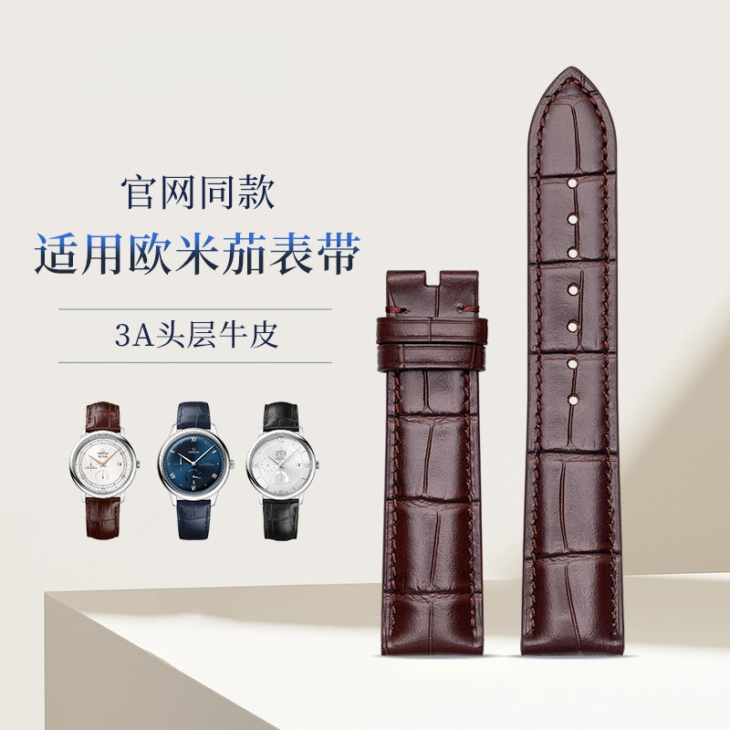 Genuine Leather Watch Strap for Men and Women, Original Quality, Fits Omega De Ville, Seamaster 300, Speedmaster