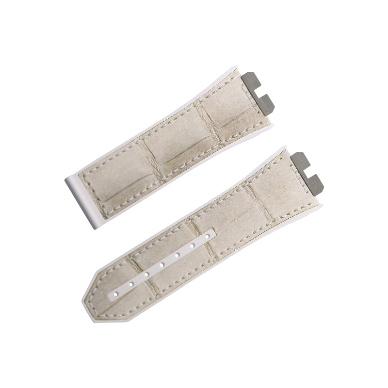 Fits Hublot Fusion 411, 414 ALLIGATOR strap with rubber insert