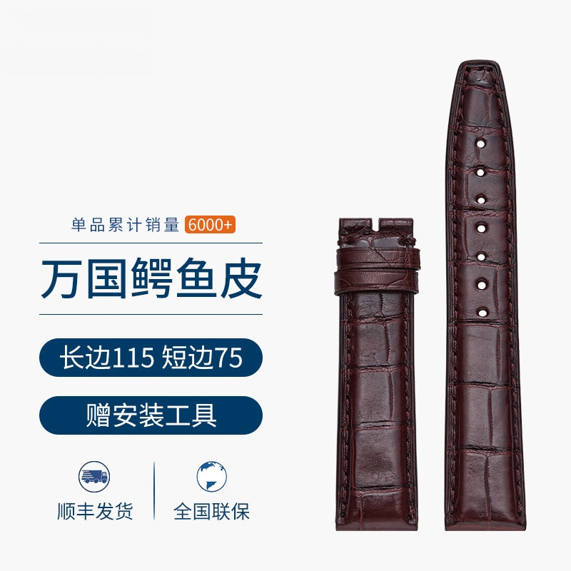 Genuine Alligator Leather Watch Strap for Men, Fits IWC Portuguese 7, Portuguese Chronograph, Portofino