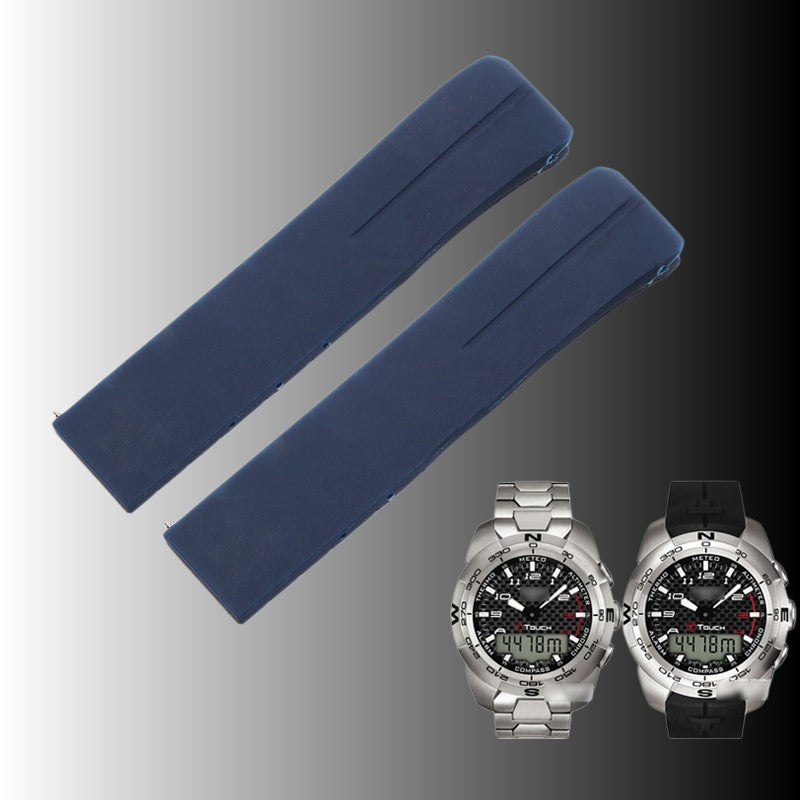 Replacement silicone rubber watch strap, compatible with Tissot T-Touch T013 Z353 T047 T33