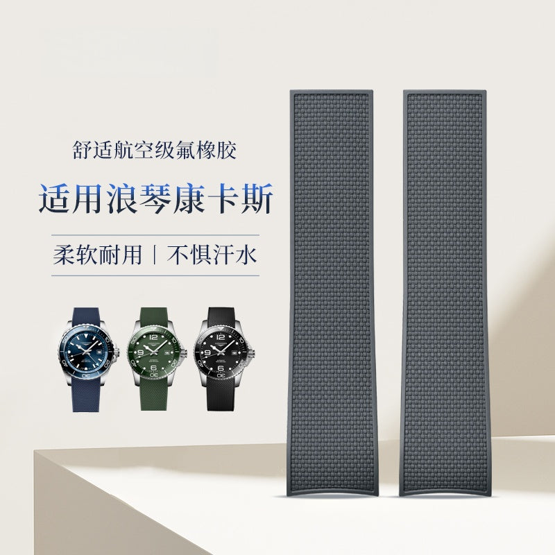 Rubber Watch Strap for Longines HydroConquest, Sport Strap for Men, Fits L3.781 & L3.742