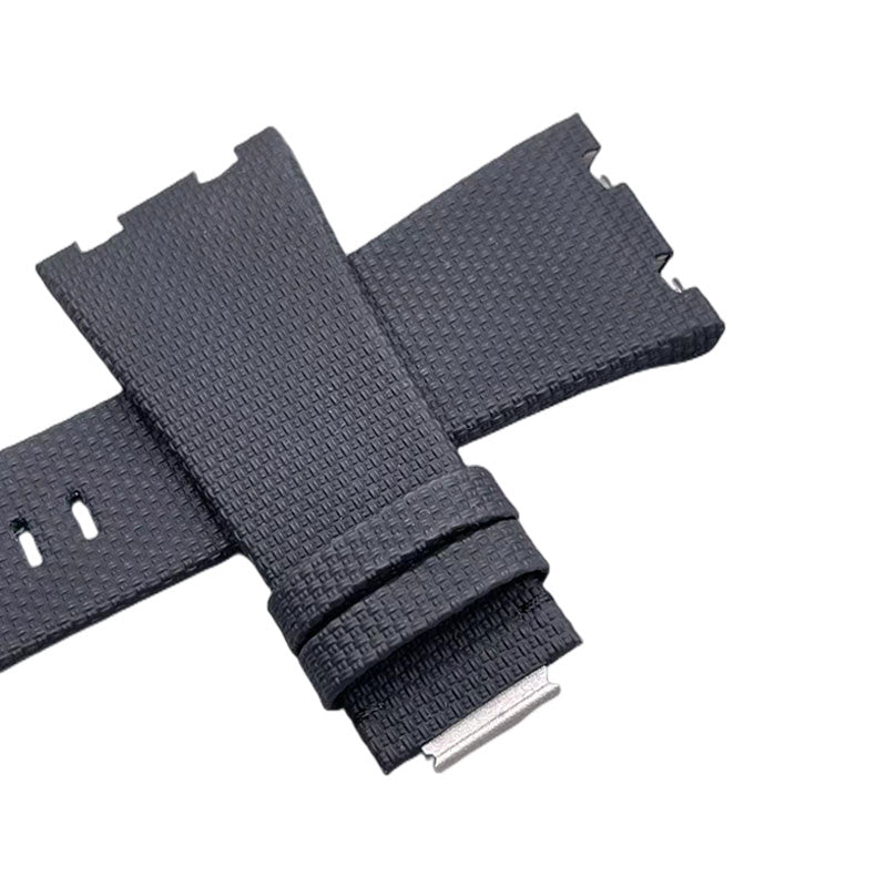 Fluororubber quick-release black watch strap compatible with Audemars Piguet Royal Oak Offshore 15720 & 26420