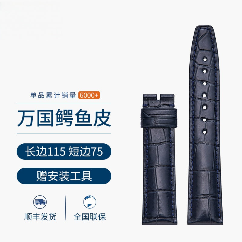 Genuine Alligator Leather Watch Strap for Men, Fits IWC Portuguese 7, Portuguese Chronograph, Portofino