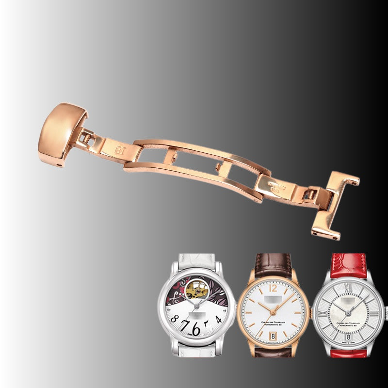 Replacement genuine cowhide leather watch strap for women, compatible with Tissot T050 (new), T099, T063, T055.