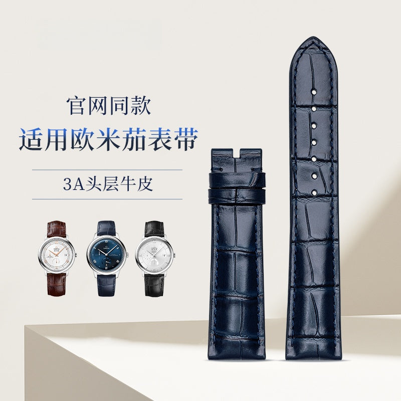 Genuine Leather Watch Strap for Men and Women, Original Quality, Fits Omega De Ville, Seamaster 300, Speedmaster