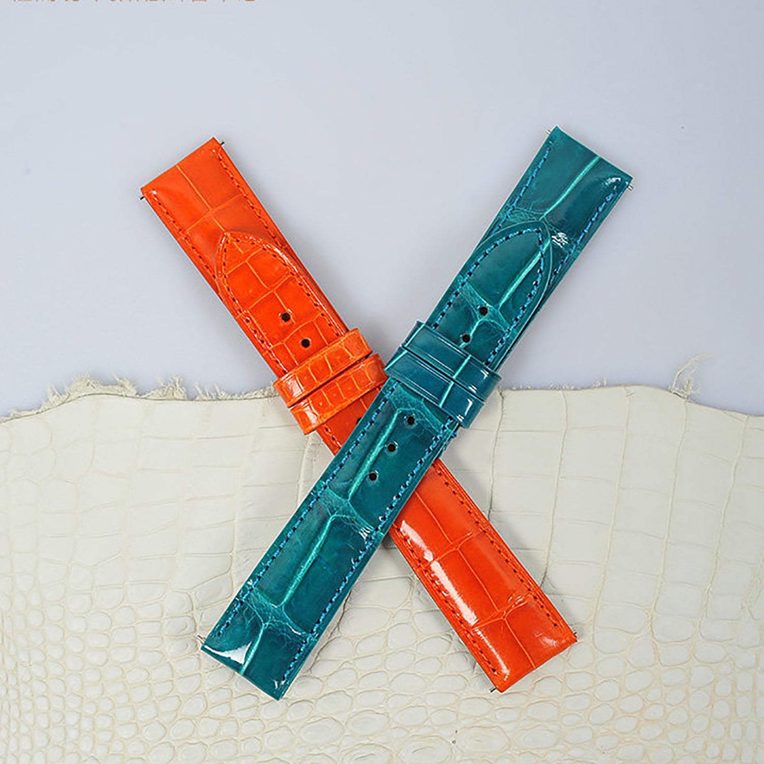 Double-Sided New Nile Crocodile Leather Watch Strap for Men, Compatible with Jaeger-LeCoultre, Omega and Mido Mechanical Watches