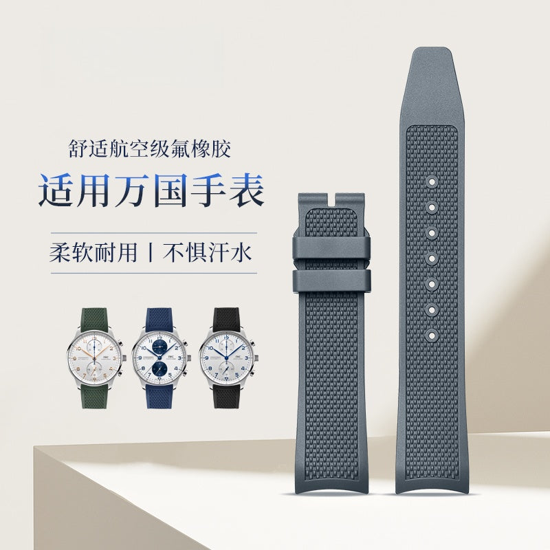 20mm Rubber Watch Strap for IWC Portuguese Chronograph IW371620, For Men