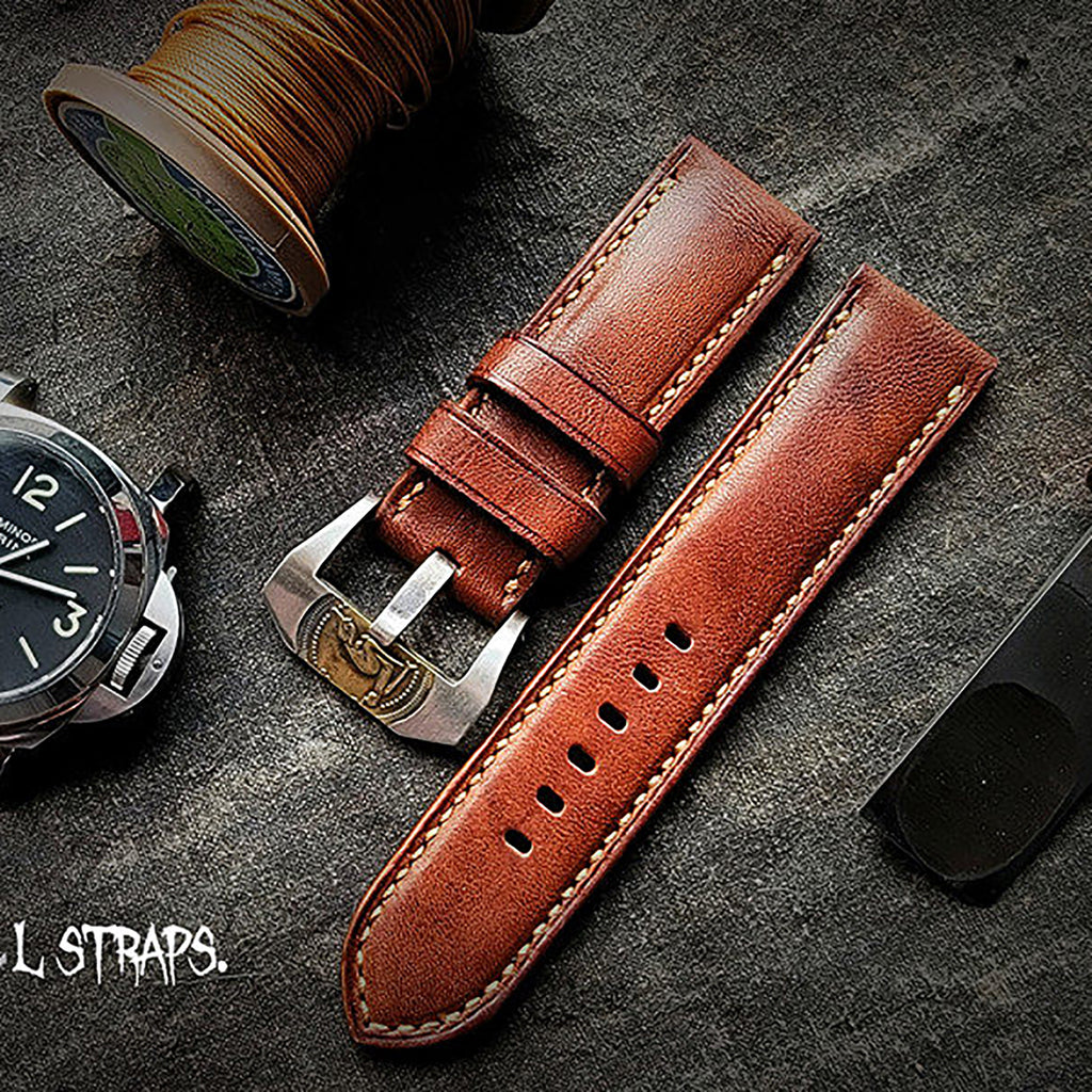 Handmade Custom Italian Vintage Thickened Soft American Original Leather Watch Strap