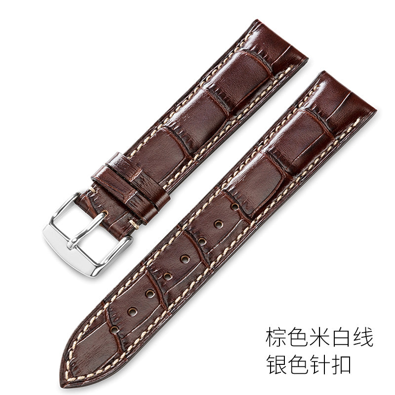 Genuine cowhide watch strap for men and women, fits Seiko, Tissot, Ernest Borel, Hamilton, Tianwang, Mido