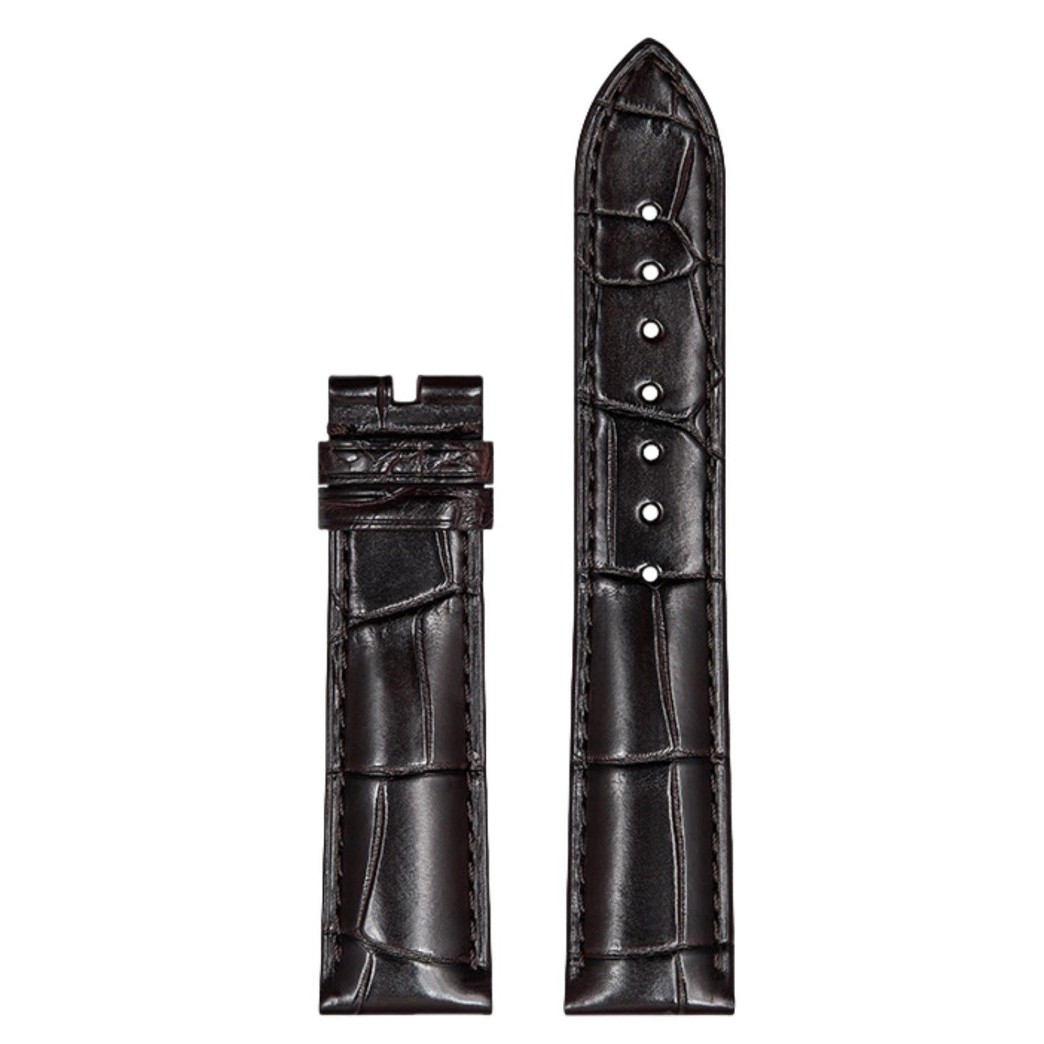 Genuine American Alligator Leather Premium Replacement Band Without Buckle for Omega Men | Speedmaster 310.32.42.50.01.002, Seamaster 210.30.42.20.01.001, De Ville Prestige 424.13.40.21.02.001 431.13.41.21.01.001