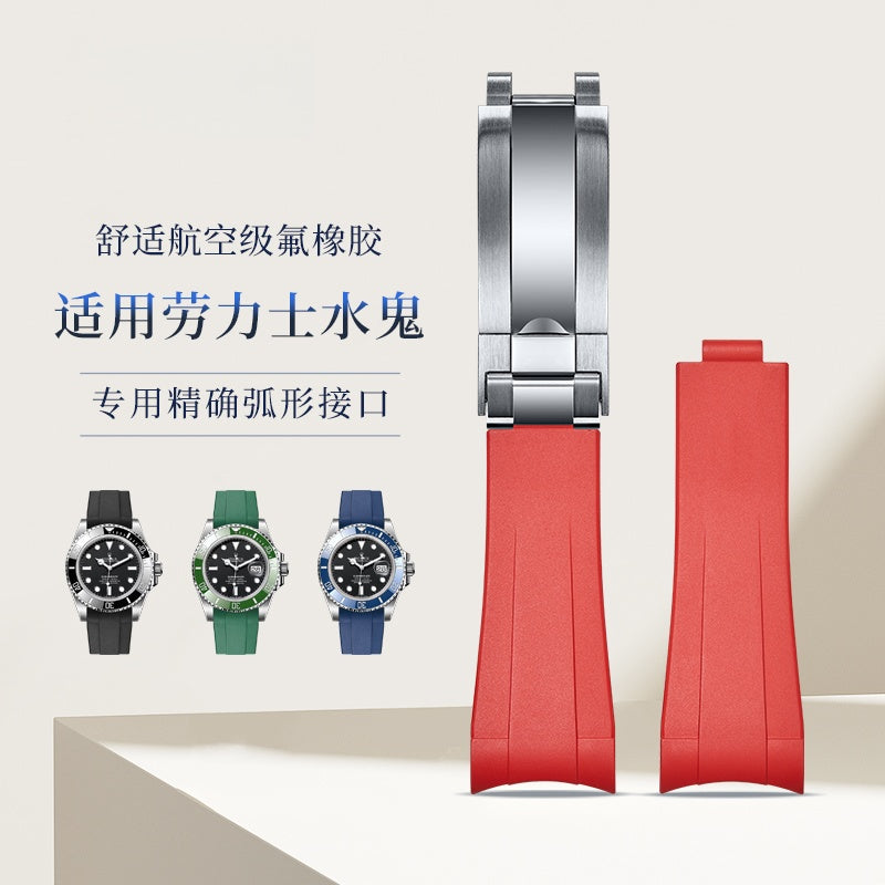 Rubber Watch Strap & Steel Bracelet for Men, Fits Rolex Submariner m126610ln-0001/2/3, Black Sub, Green Sub.