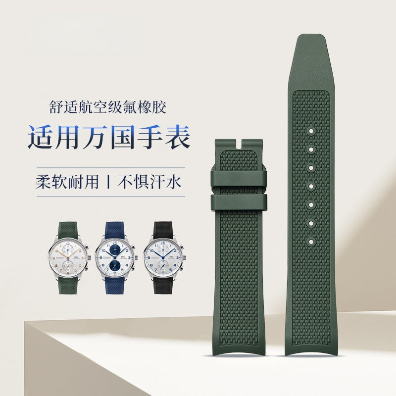 20mm Rubber Watch Strap for IWC Portuguese Chronograph IW371620, For Men