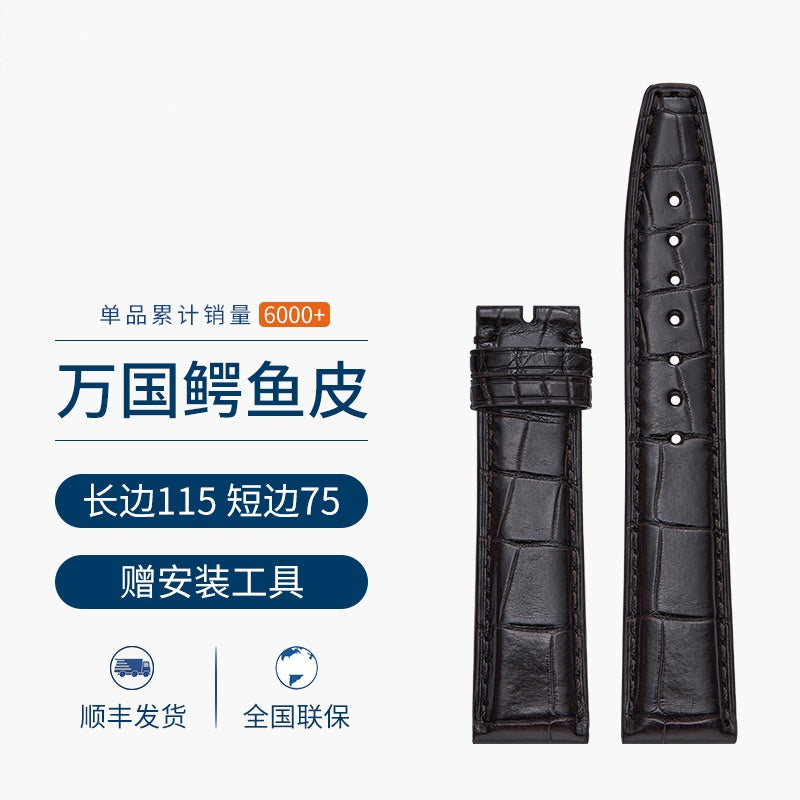 Genuine Alligator Leather Watch Strap for Men, Fits IWC Portuguese 7, Portuguese Chronograph, Portofino