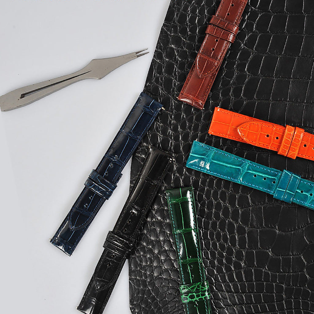 Double-Sided New Nile Crocodile Leather Watch Strap for Men, Compatible with Jaeger-LeCoultre, Omega and Mido Mechanical Watches