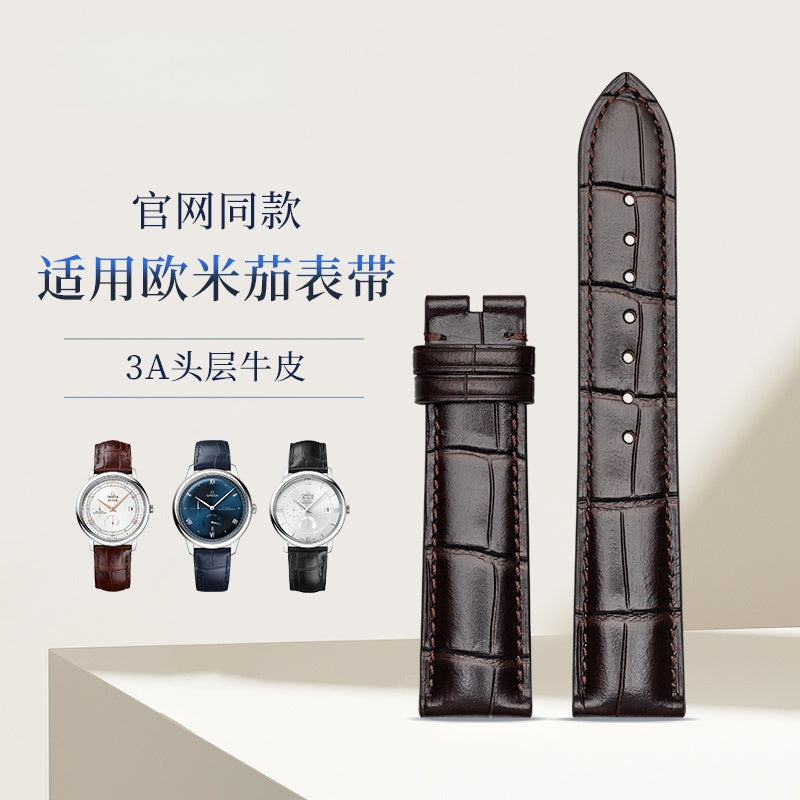 Genuine Leather Watch Strap for Men and Women, Original Quality, Fits Omega De Ville, Seamaster 300, Speedmaster