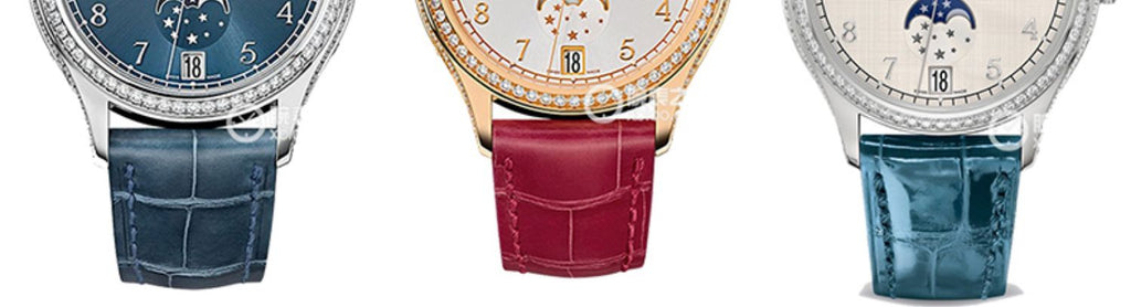 Compatible with Patek Philippe 4947 Complicated Chronograph, 19mm ALLIGATOR leather quick-release watch strap for women, genuine American ALLIGATOR, original style with notched end.