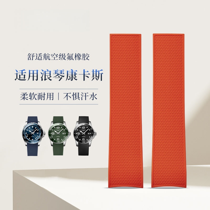 Rubber Watch Strap for Longines HydroConquest, Sport Strap for Men, Fits L3.781 & L3.742