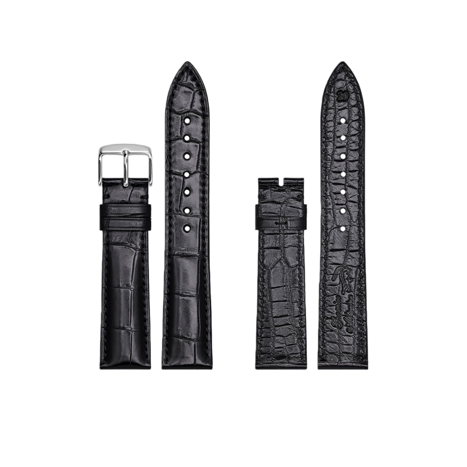 Double Sided Genuine Alligator Leather Watch Band, Unisex Replacement Strap for Vacheron Constantin, Longines, Rolex, Omega, Piaget