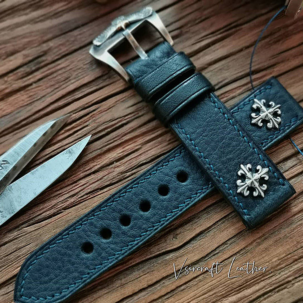 Handmade Cowhide Watch Strap Customization - Vintage Mulan Texture, Matte Finish, Italian Soft & Durable, Thickened, American Pin Buckle