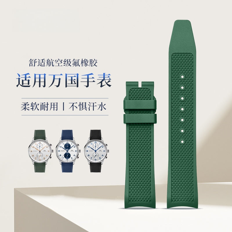 20mm Rubber Watch Strap for IWC Portuguese Chronograph IW371620, For Men
