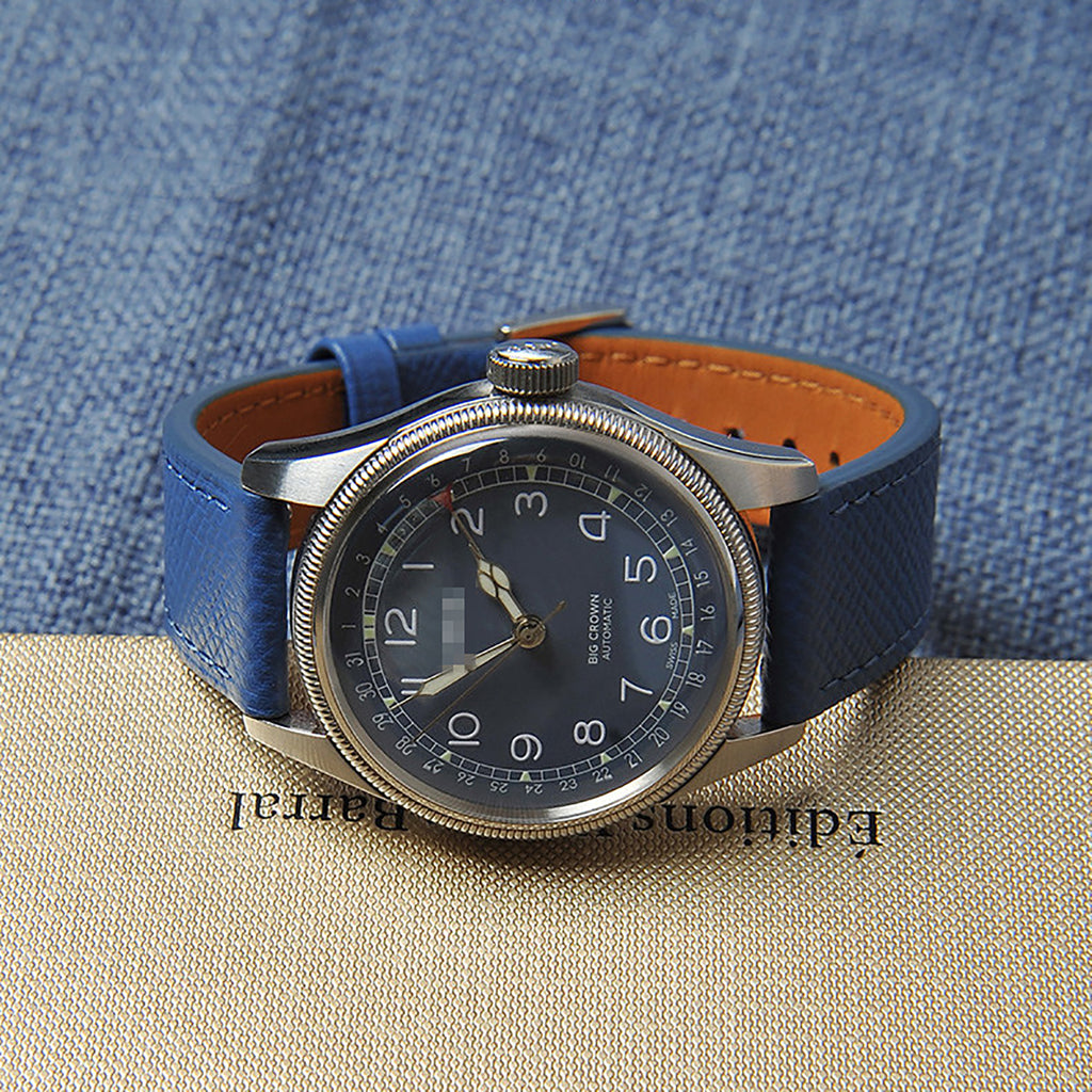 New French EPSOM Palm Pattern Cowhide Leather Watch Strap, Suitable for Omega and Tisso