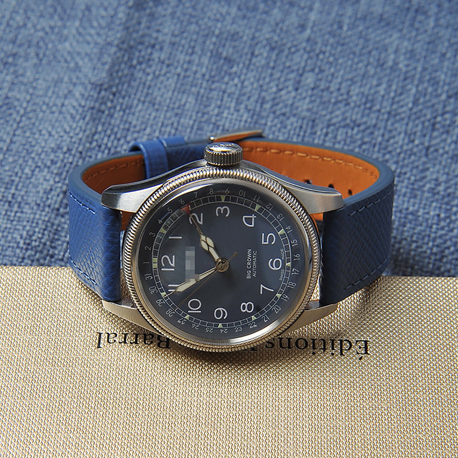 New French EPSOM Palm Pattern Cowhide Leather Watch Strap, Suitable for Omega and Tisso