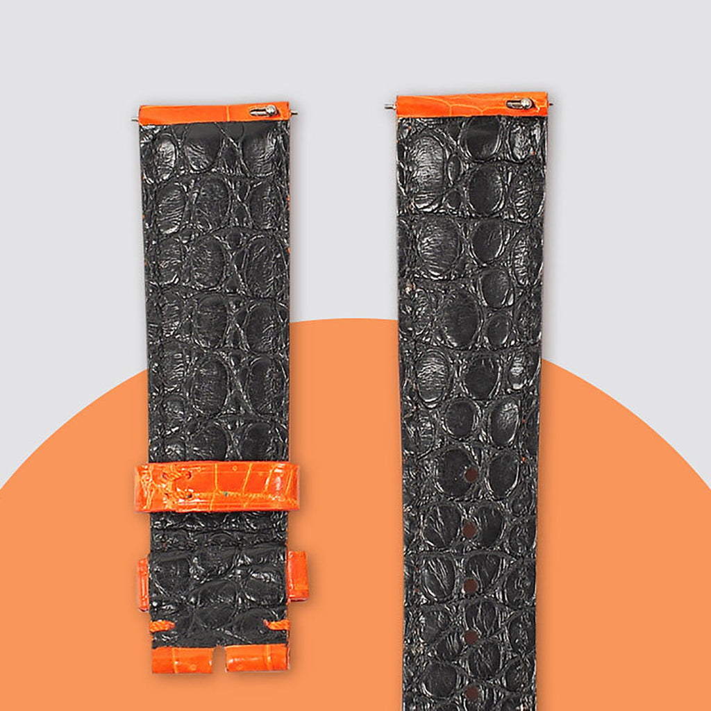 Double-Sided New Nile Crocodile Leather Watch Strap for Men, Compatible with Jaeger-LeCoultre, Omega and Mido Mechanical Watches