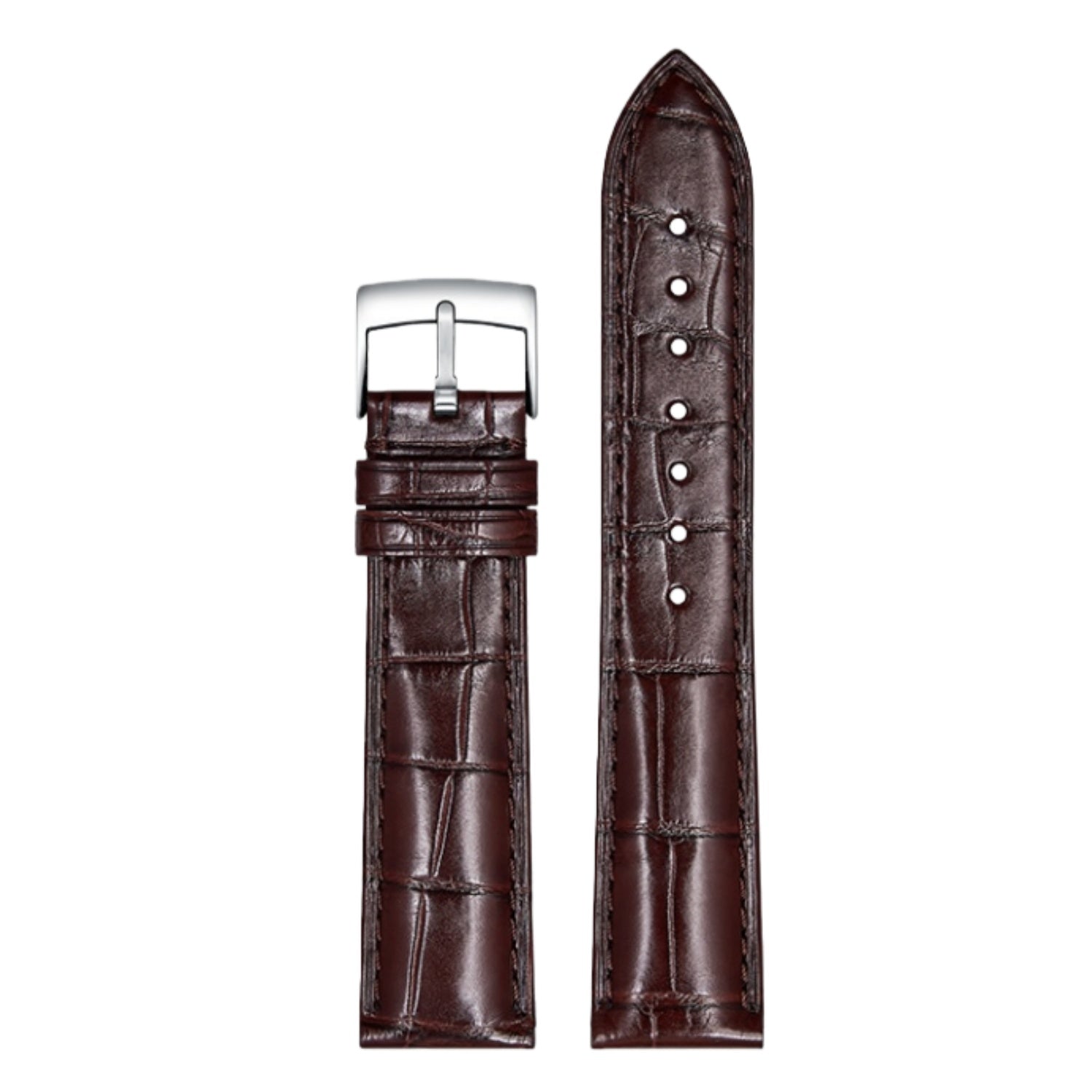 Genuine American Alligator Leather Premium Replacement Band Without Buckle for Omega Men | Speedmaster 310.32.42.50.01.002, Seamaster 210.30.42.20.01.001, De Ville Prestige 424.13.40.21.02.001 431.13.41.21.01.001