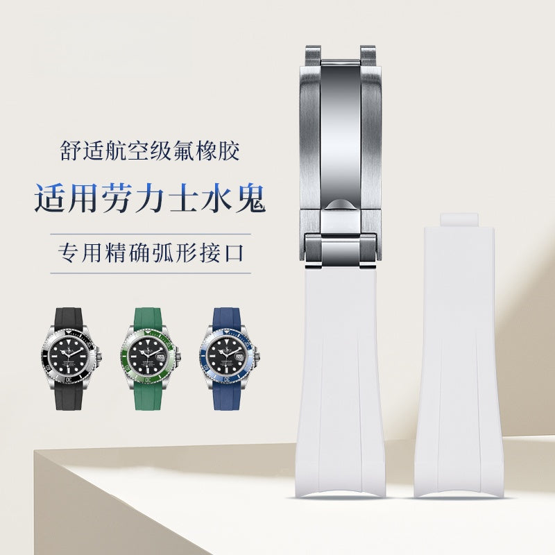 Rubber Watch Strap & Steel Bracelet for Men, Fits Rolex Submariner m126610ln-0001/2/3, Black Sub, Green Sub.