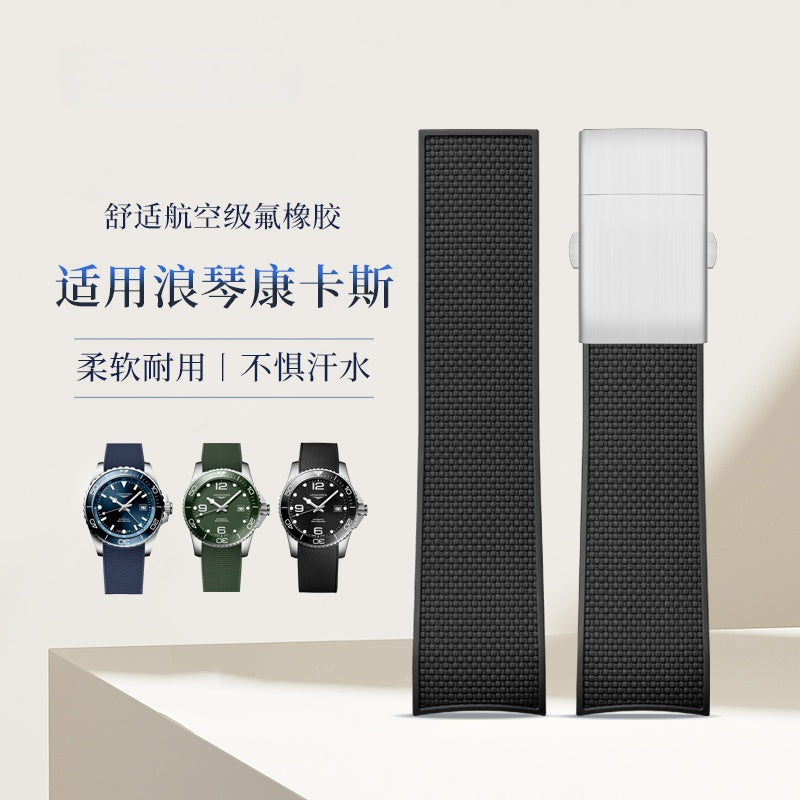 Rubber Watch Strap for Longines HydroConquest, Sport Strap for Men, Fits L3.781 & L3.742