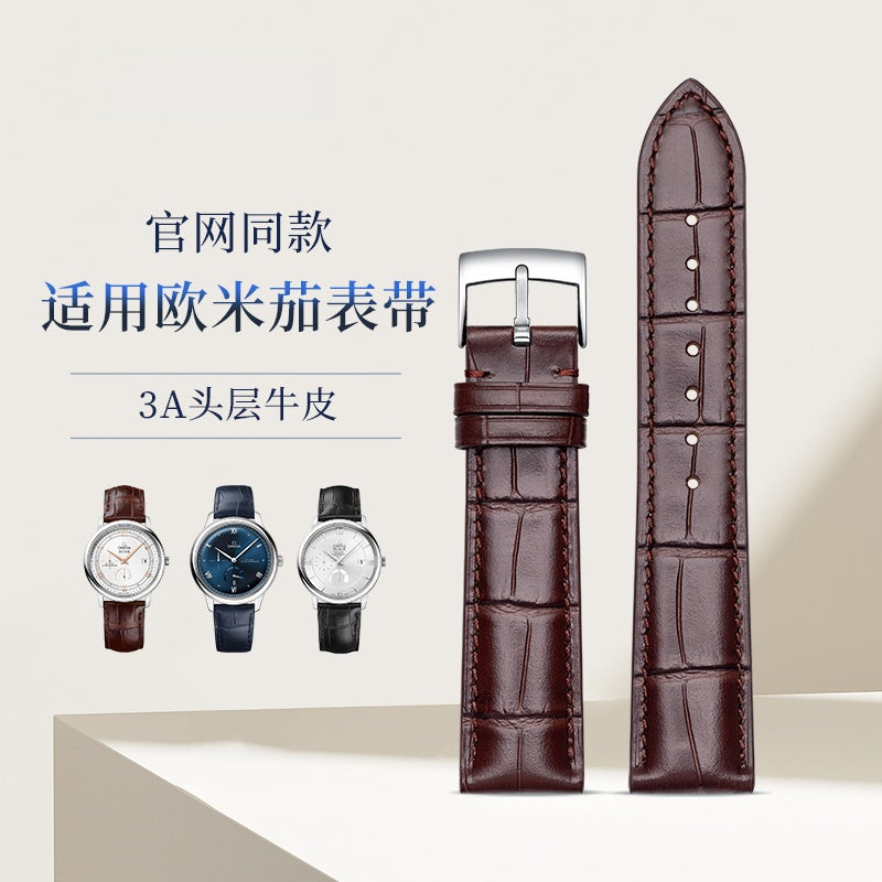 Genuine Leather Watch Strap for Men and Women, Original Quality, Fits Omega De Ville, Seamaster 300, Speedmaster
