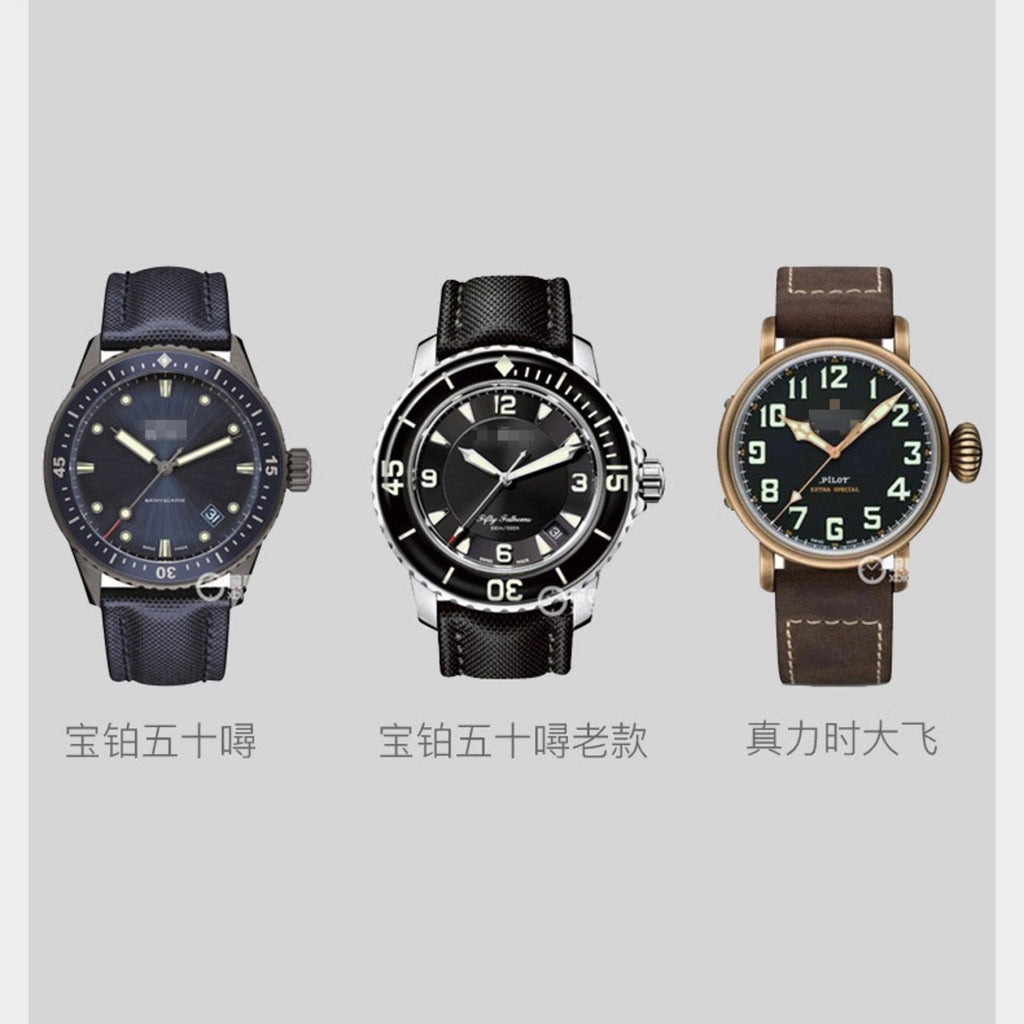 Soft Medium-Gloss American Alligator Leather Watch Strap for Men, Compatible with Blancpain Fifty Fathoms, 23mm