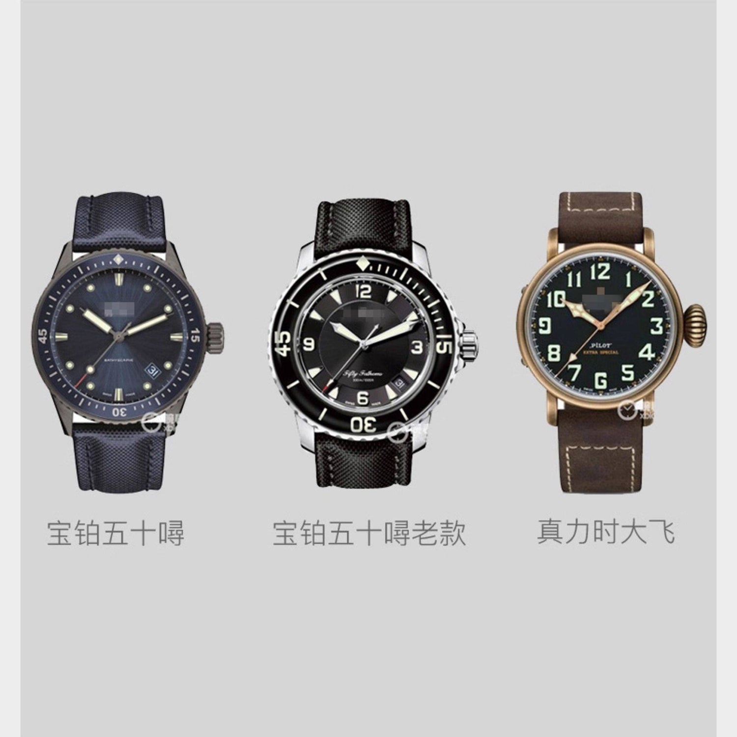 Soft Medium-Gloss American Alligator Leather Watch Strap for Men, Compatible with Blancpain Fifty Fathoms, 23mm
