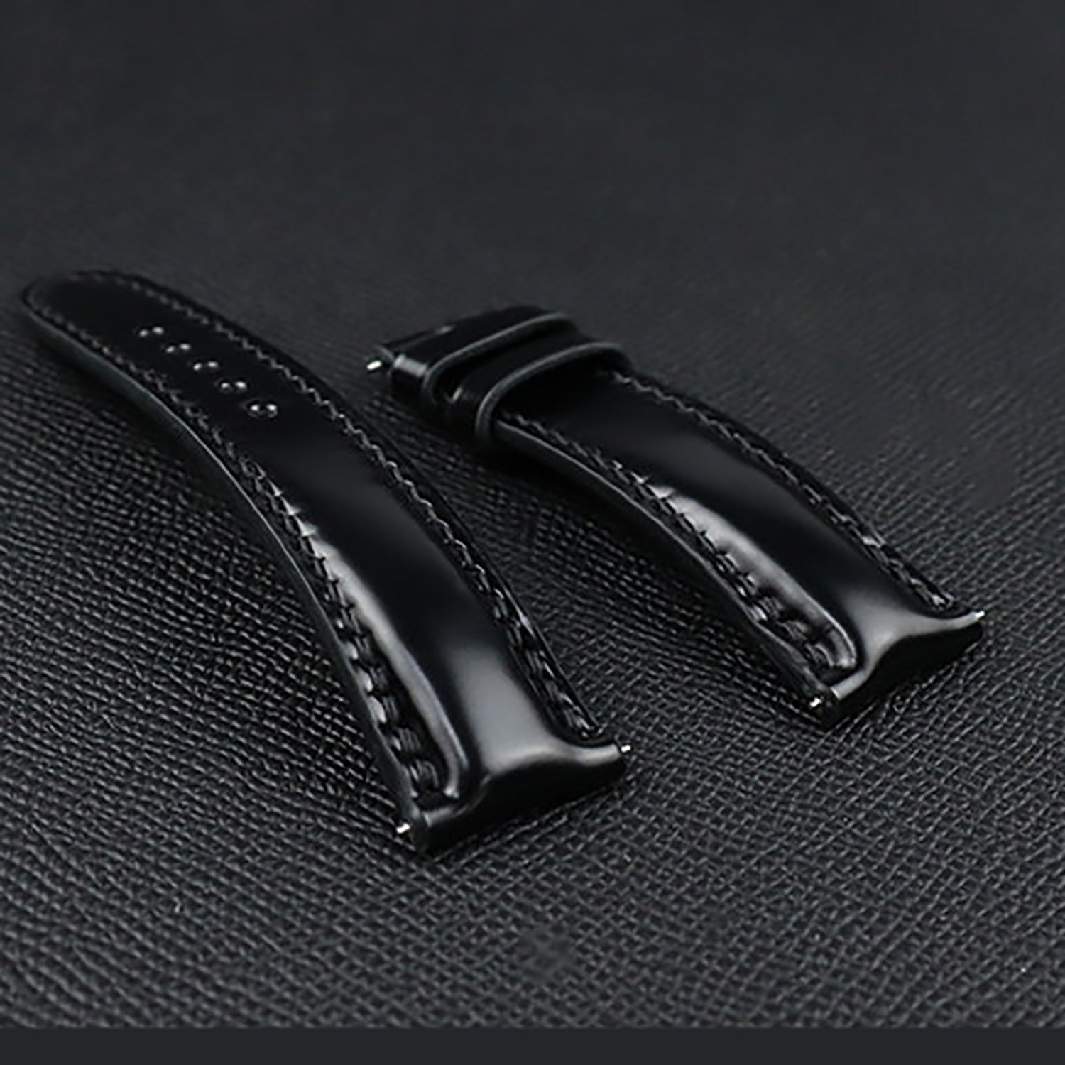 Two-sided genuine leather watch strap - horsehide front, top-grain leather back - handmade, universal fit for Apple, Huawei, Tissot