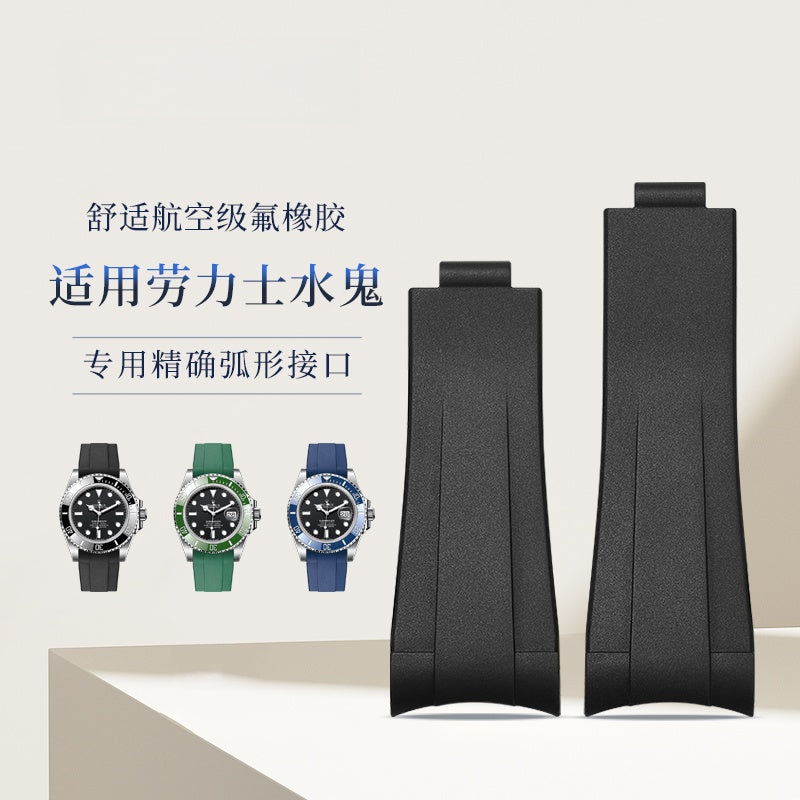 Rubber Watch Strap & Steel Bracelet for Men, Fits Rolex Submariner m126610ln-0001/2/3, Black Sub, Green Sub.