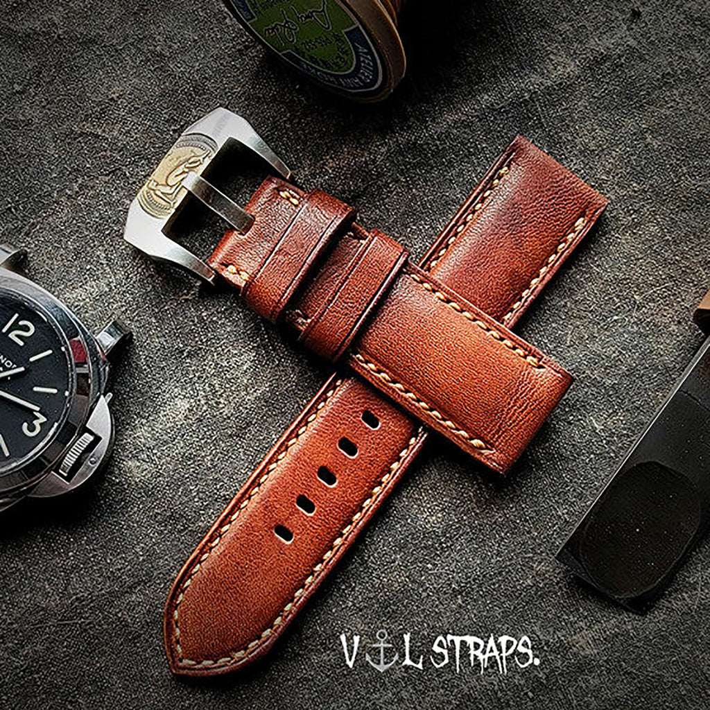 Handmade Custom Italian Vintage Thickened Soft American Original Leather Watch Strap