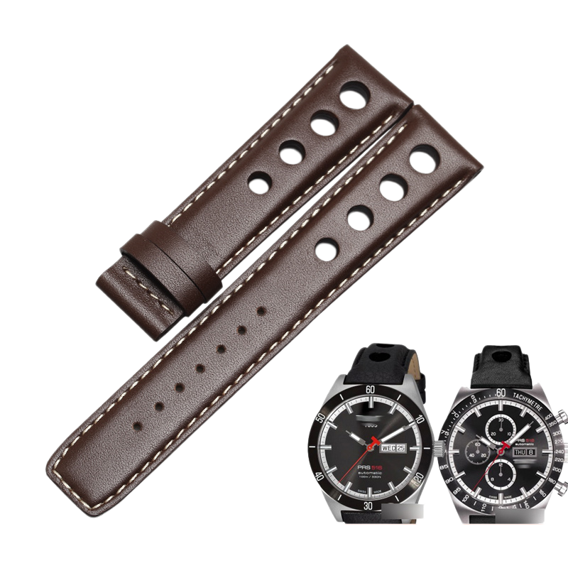 Replacement genuine leather watch strap, compatible with Tissot PRS516 T044 T91 T021 T100.417