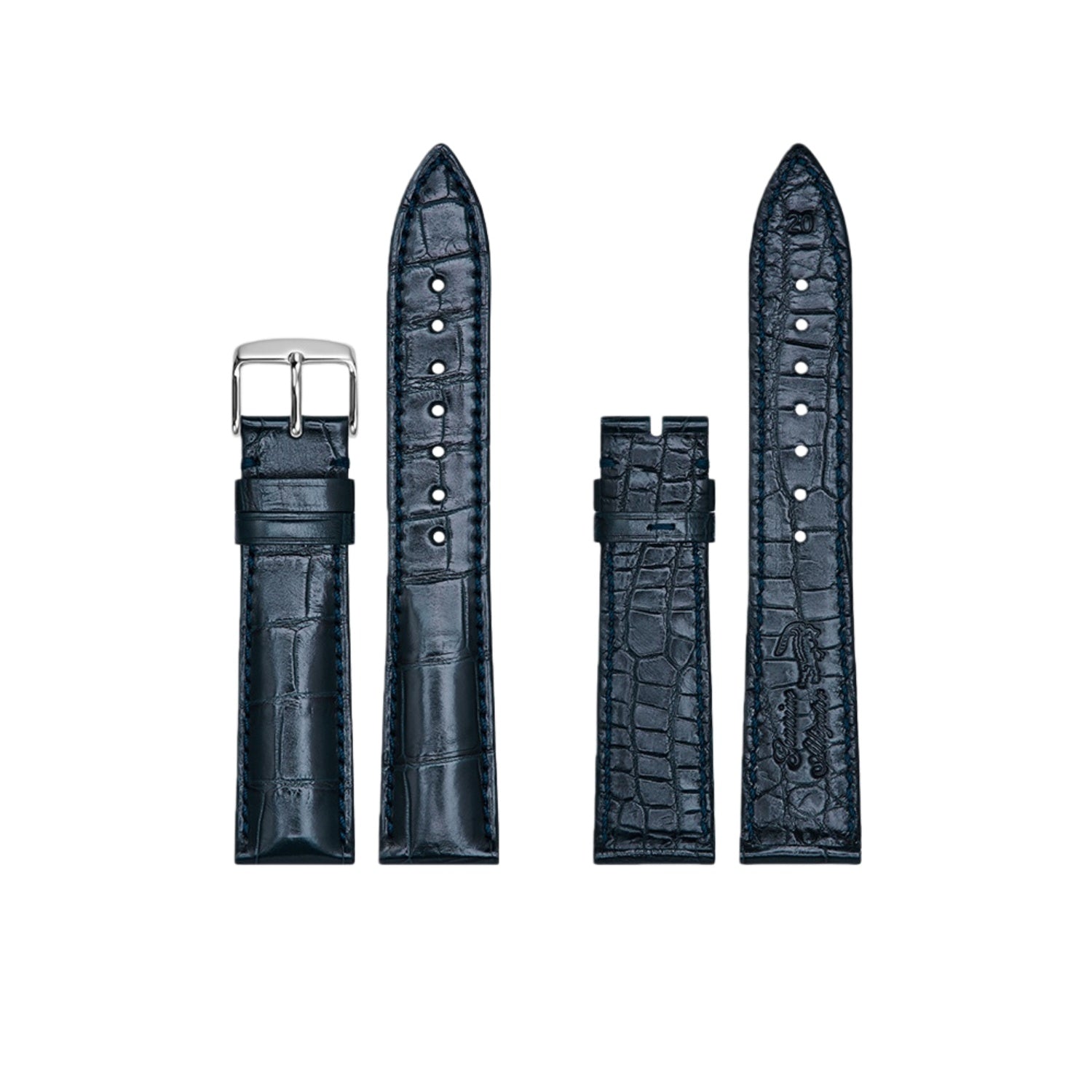 Double Sided Genuine Alligator Leather Watch Band, Unisex Replacement Strap for Vacheron Constantin, Longines, Rolex, Omega, Piaget