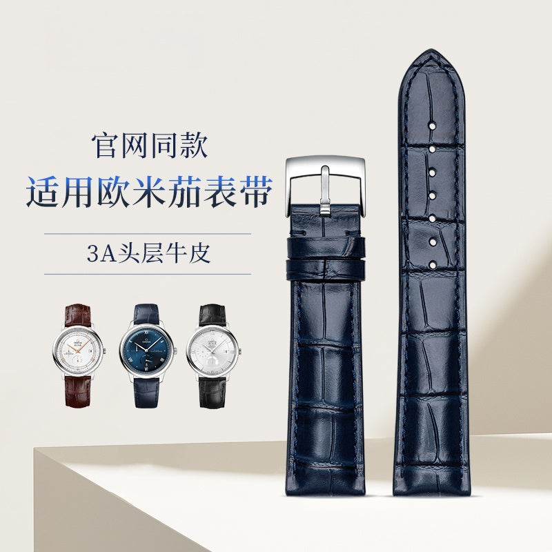 Genuine Leather Watch Strap for Men and Women, Original Quality, Fits Omega De Ville, Seamaster 300, Speedmaster
